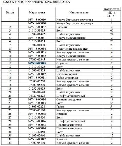 Колесо ведущее 16Y-18-00045 Колесо ведущее 16Y-18-00045